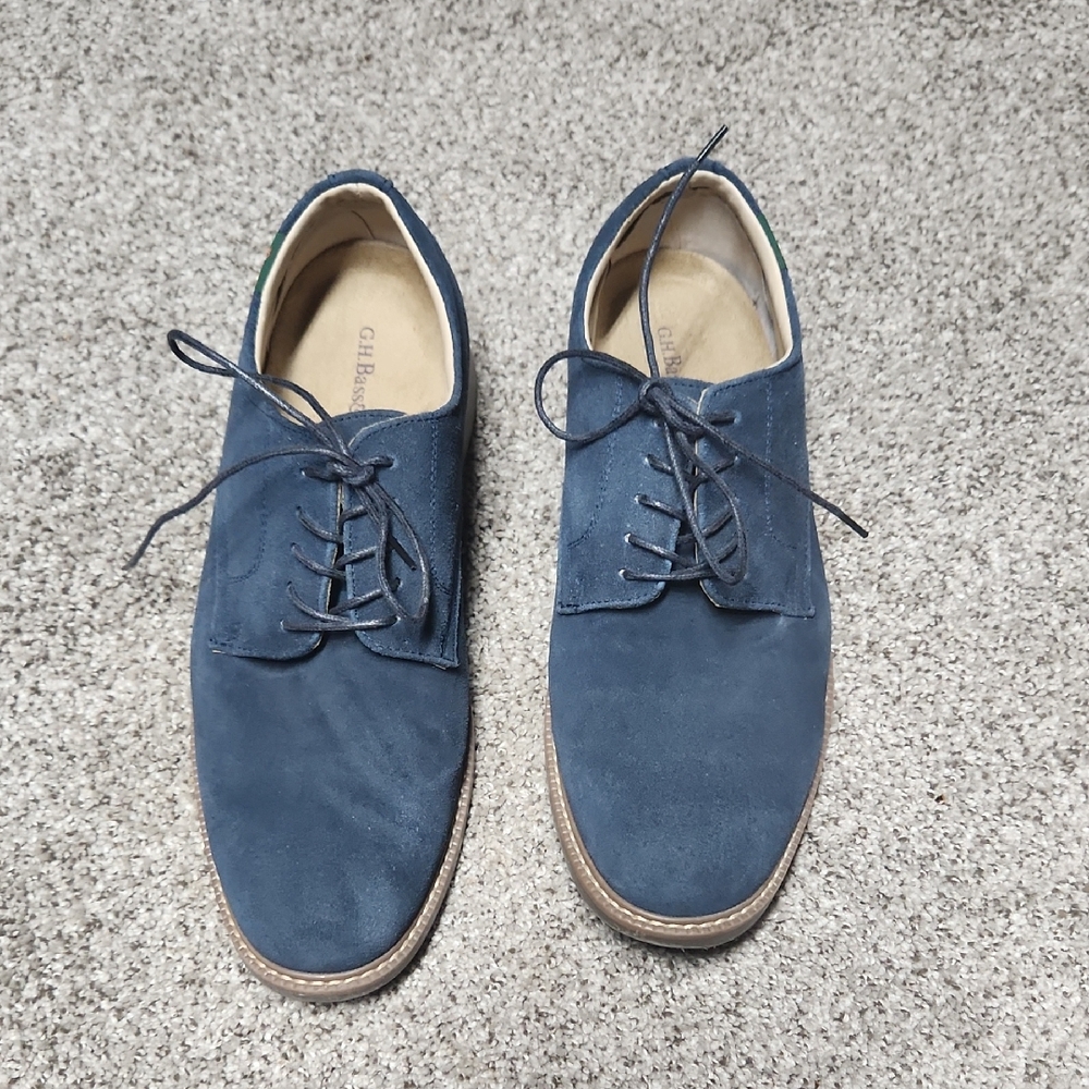 G.H. Bass Pasadena Blue Suede Oxfords Size 11.5